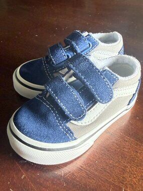 Blue/Grey Toddler Vans Size 4C